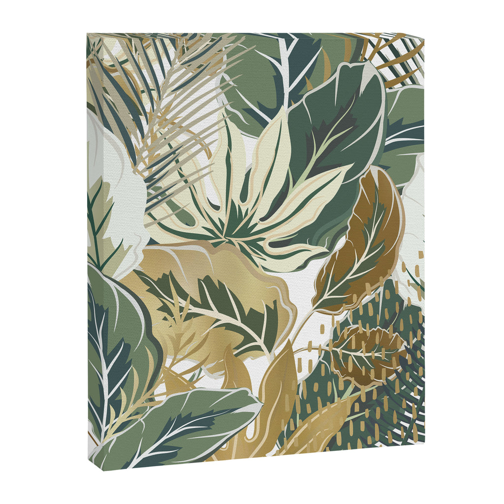 Wild Tropical Prints, Green and Gold Canvas Print Gallery Image 8