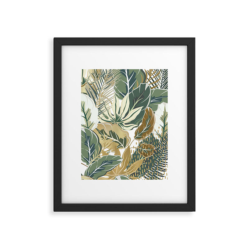 Wild Tropical Prints, Green and Gold Framed Art Print Gallery Image 6