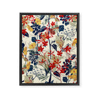 Wildflowers, Floral Prints, Red, Navy, Yellow Framed Canvas Print Gallery Image 8