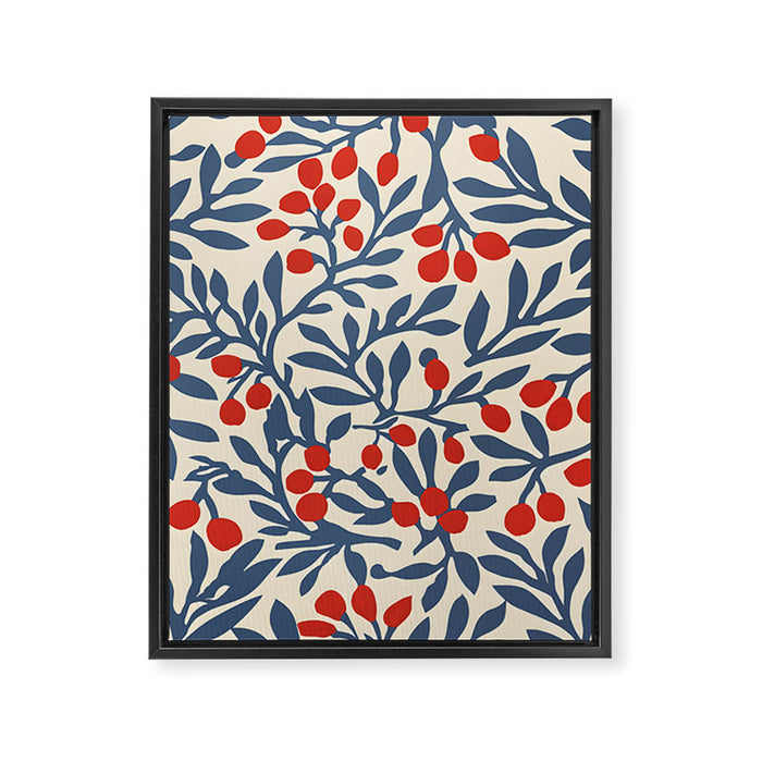 Winter Berries and Blue Framed Canvas Print Gallery Image 1