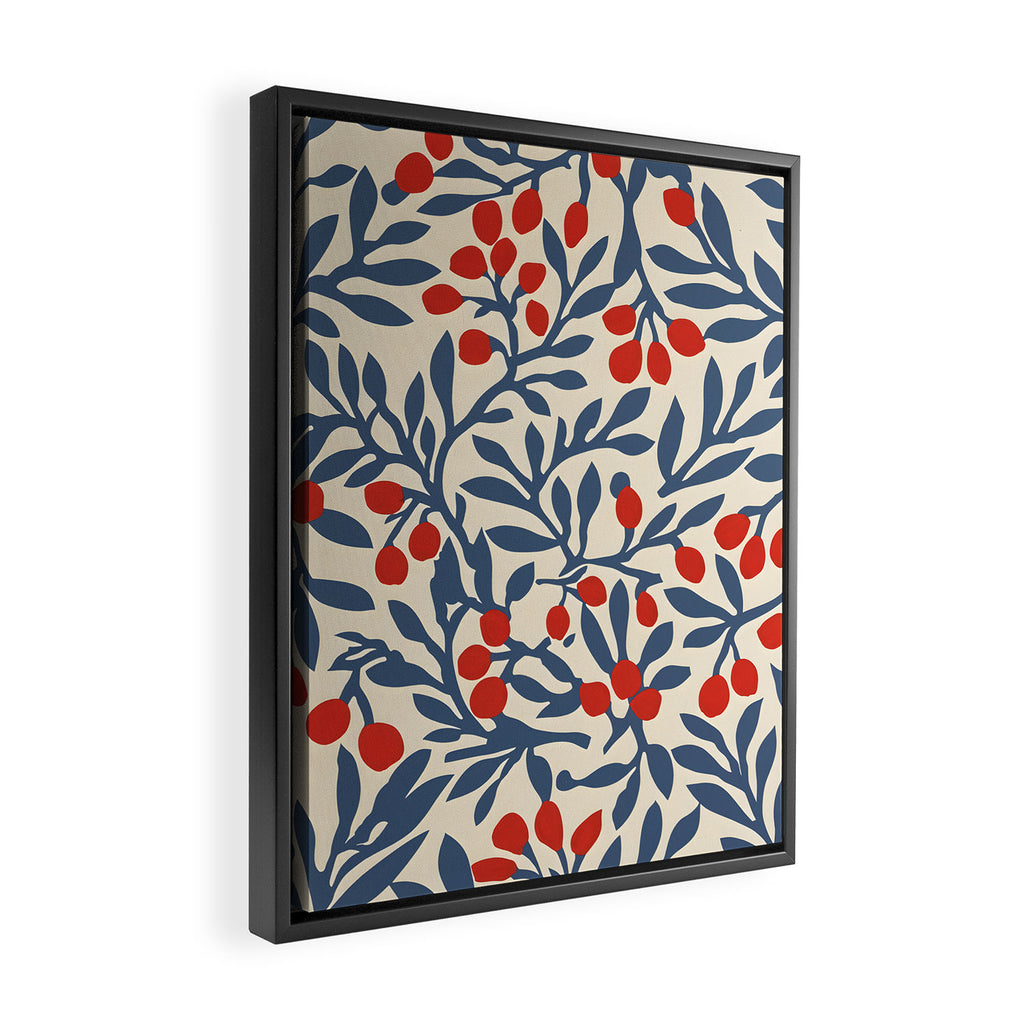 Winter Berries and Blue Framed Canvas Print Gallery Image 2