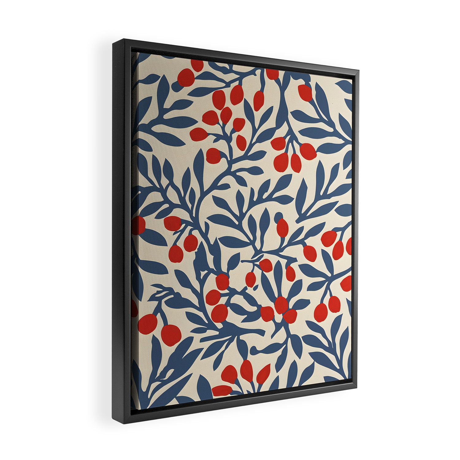 Winter Berries and Blue Framed Canvas Print Gallery Image 2