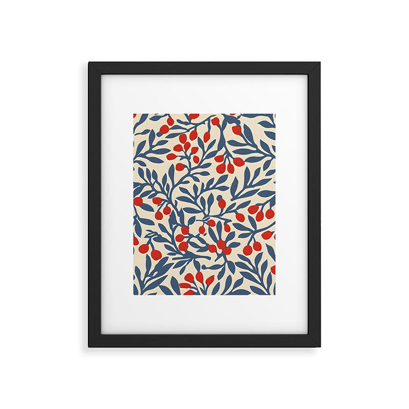 Winter Berries and Blue Framed Art Print Gallery Image 6