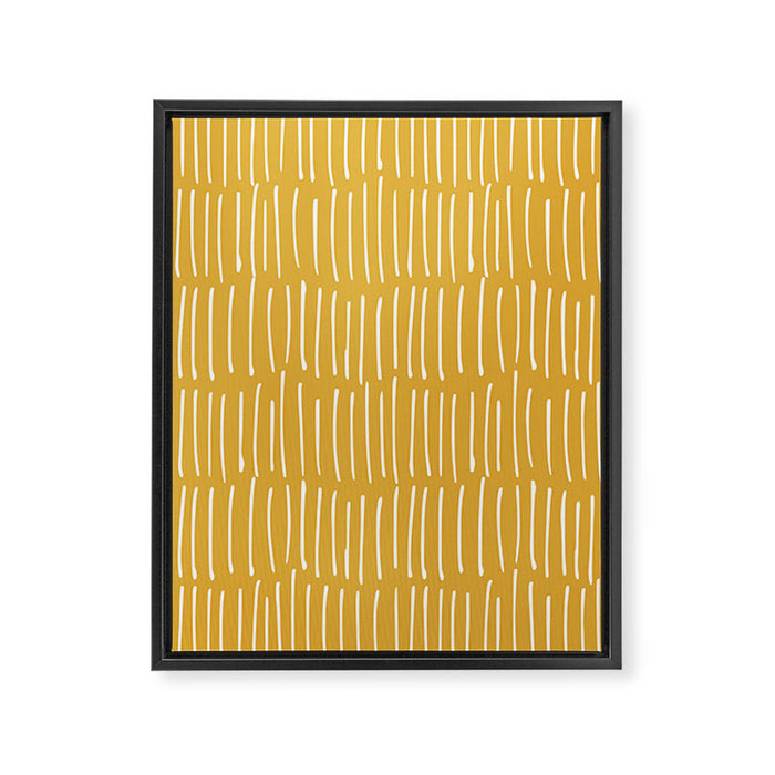 Yellow Abstract Line Art Framed Canvas Print Gallery Image 1