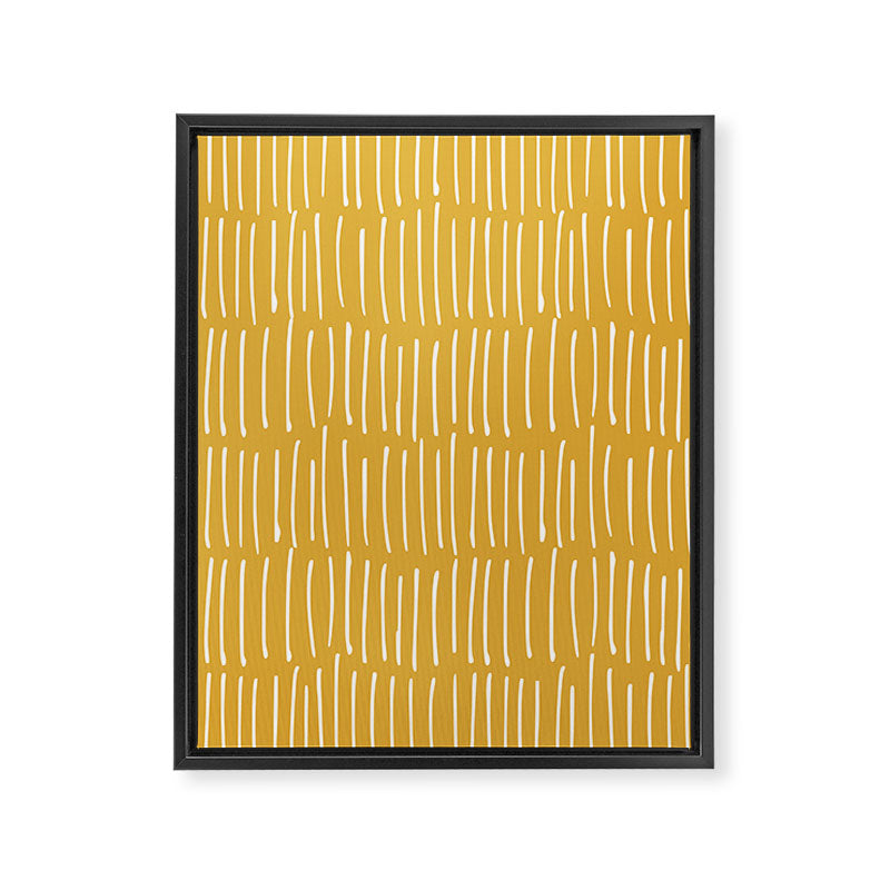 Yellow Abstract Line Art Framed Canvas Print Gallery Image 8