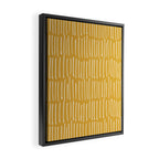 Yellow Abstract Line Art Framed Canvas Print Gallery Image 2