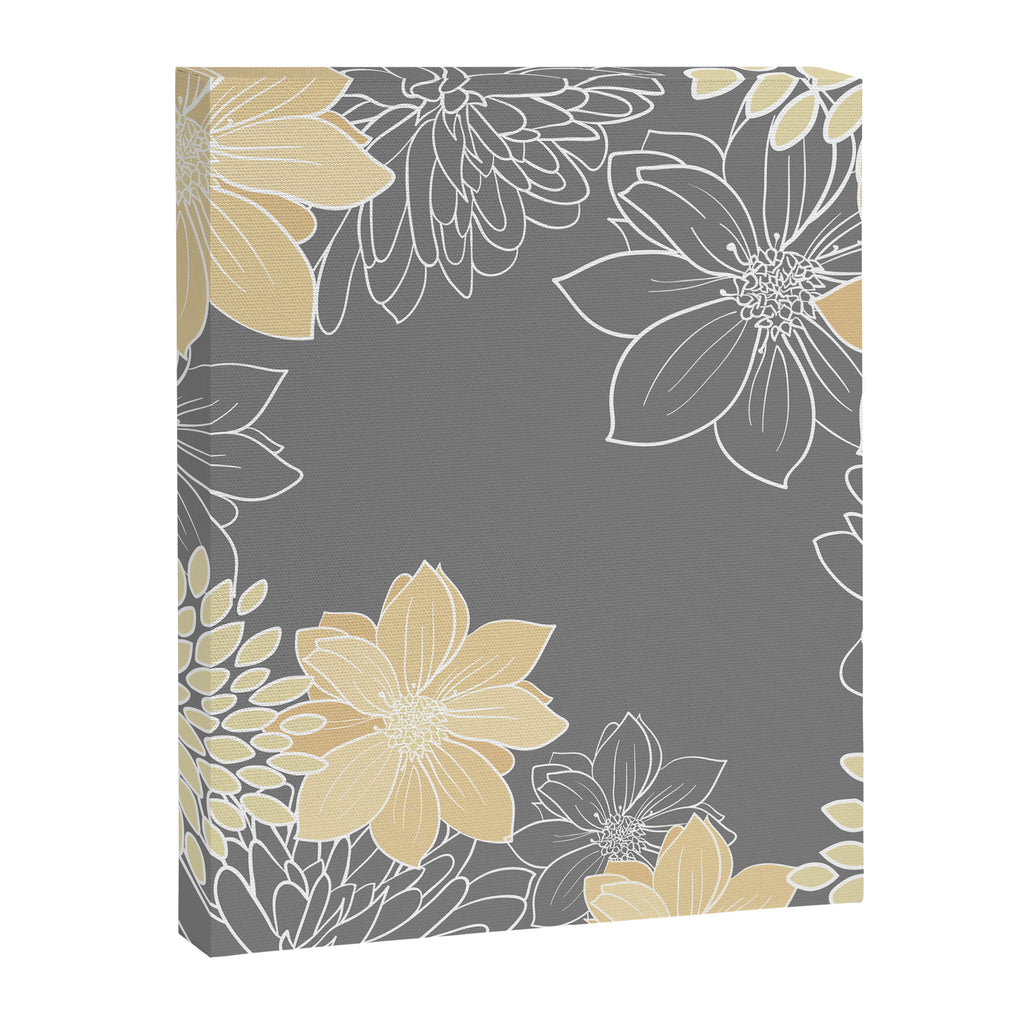 Yellow and Grey Floral Canvas Print Gallery Image 8