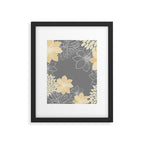 Yellow and Grey Floral Framed Art Print Gallery Image 6