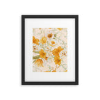 Yellow Florals with Painted Speckles on Cream Framed Art Print Gallery Image 6