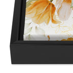 Yellow Florals with Painted Speckles on White Framed Canvas Print Gallery Image 3