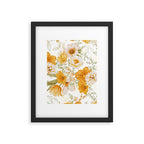 Yellow Florals with Painted Speckles on White Framed Art Print Gallery Image 6