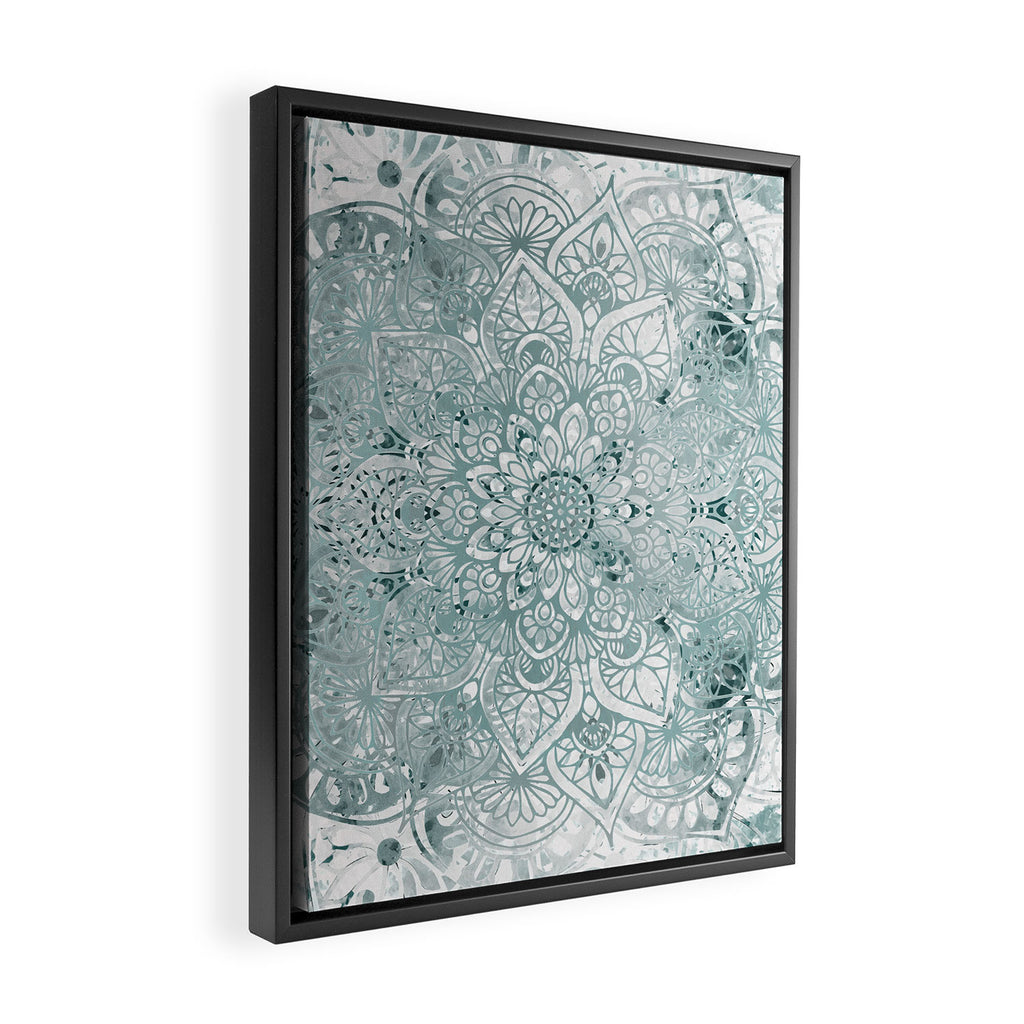 Yoga, Mandala, Prints Green, Wall Art Boho Framed Canvas Print Gallery Image 2