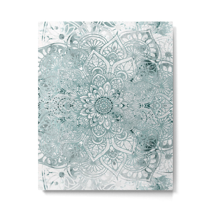 Yoga, Mandala, Prints Green, Wall Art Boho Metal Print Gallery Image 1