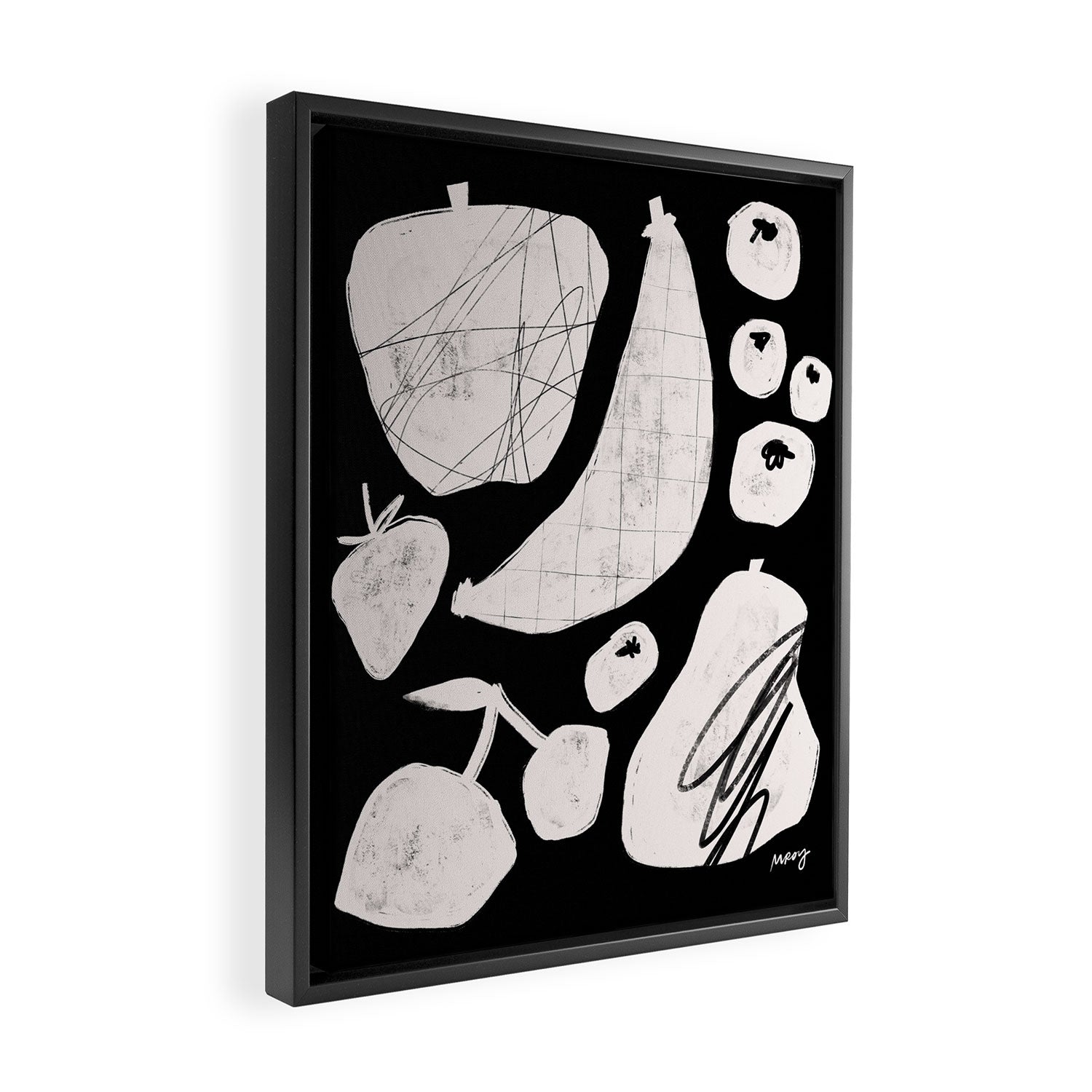Abstract Fruit Black Framed Canvas Print Gallery Image 2
