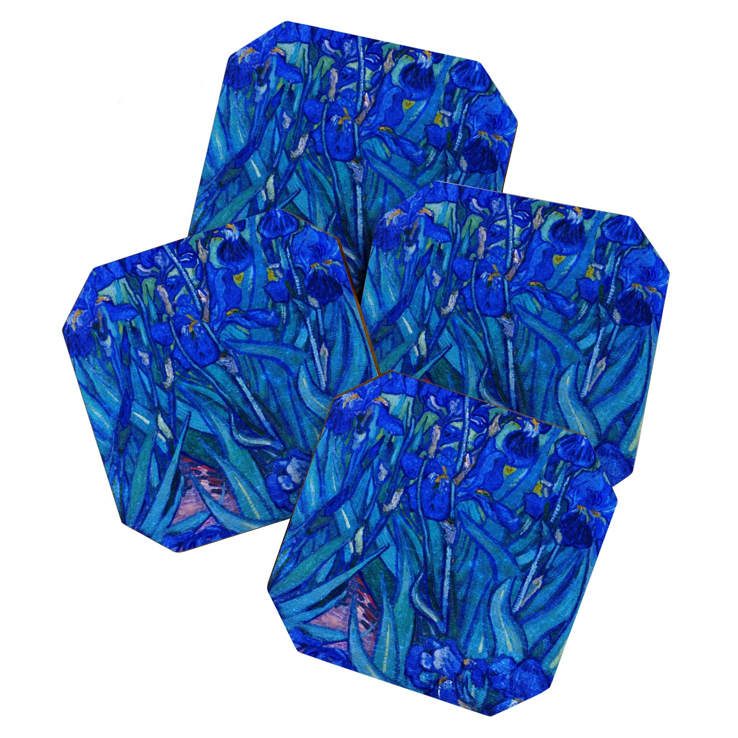 Van Gogh Irises in Indigo Coaster Gallery Image 1