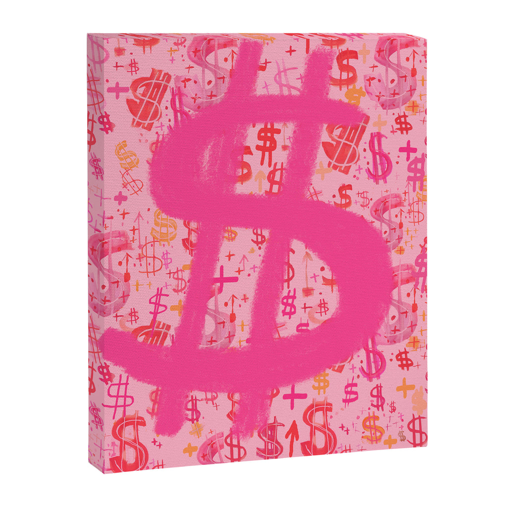 Pink Dollar Signs Canvas Print Gallery Image 3