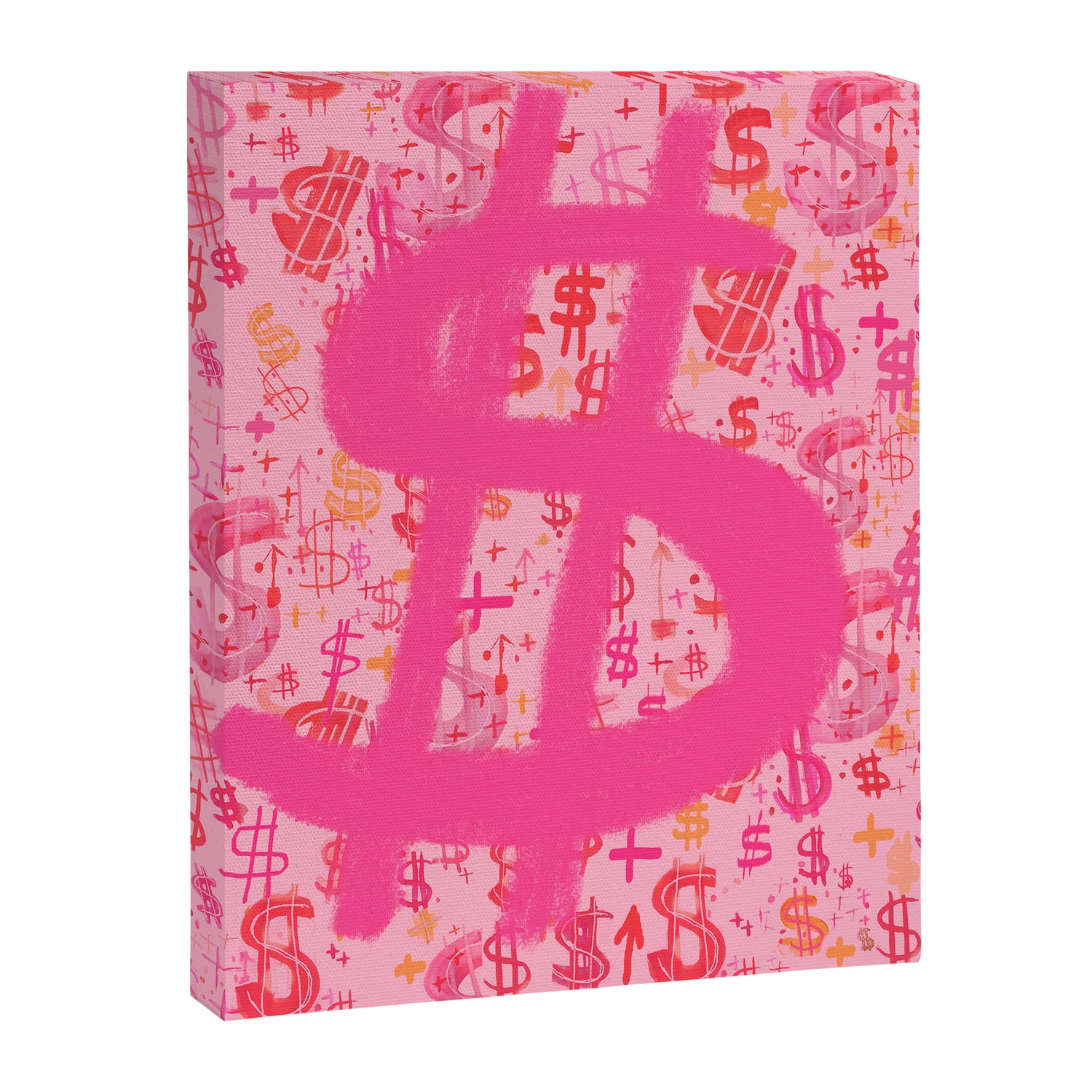 Pink Dollar Signs Canvas Print Gallery Image 3