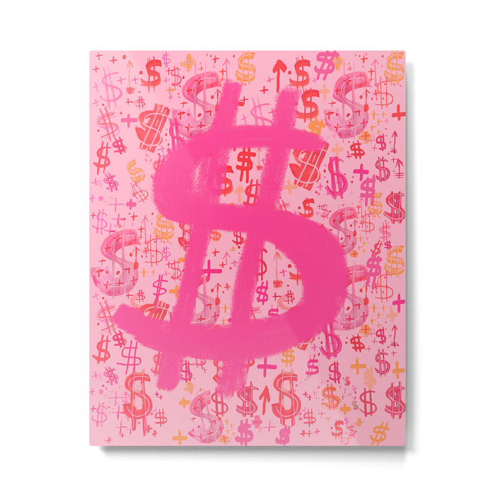 Pink Dollar Signs Metal Print Gallery Image 1