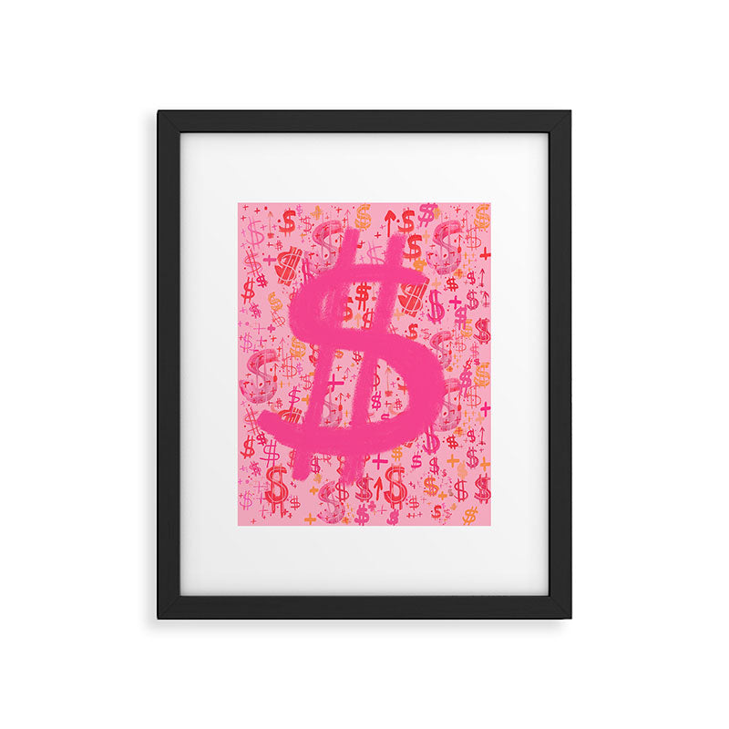 Pink Dollar Signs Framed Art Print Gallery Image 6