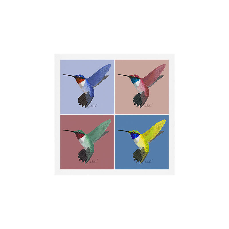 05 Blue, Red, Green, Yellow Hummingbird Art Print Gallery Image 1