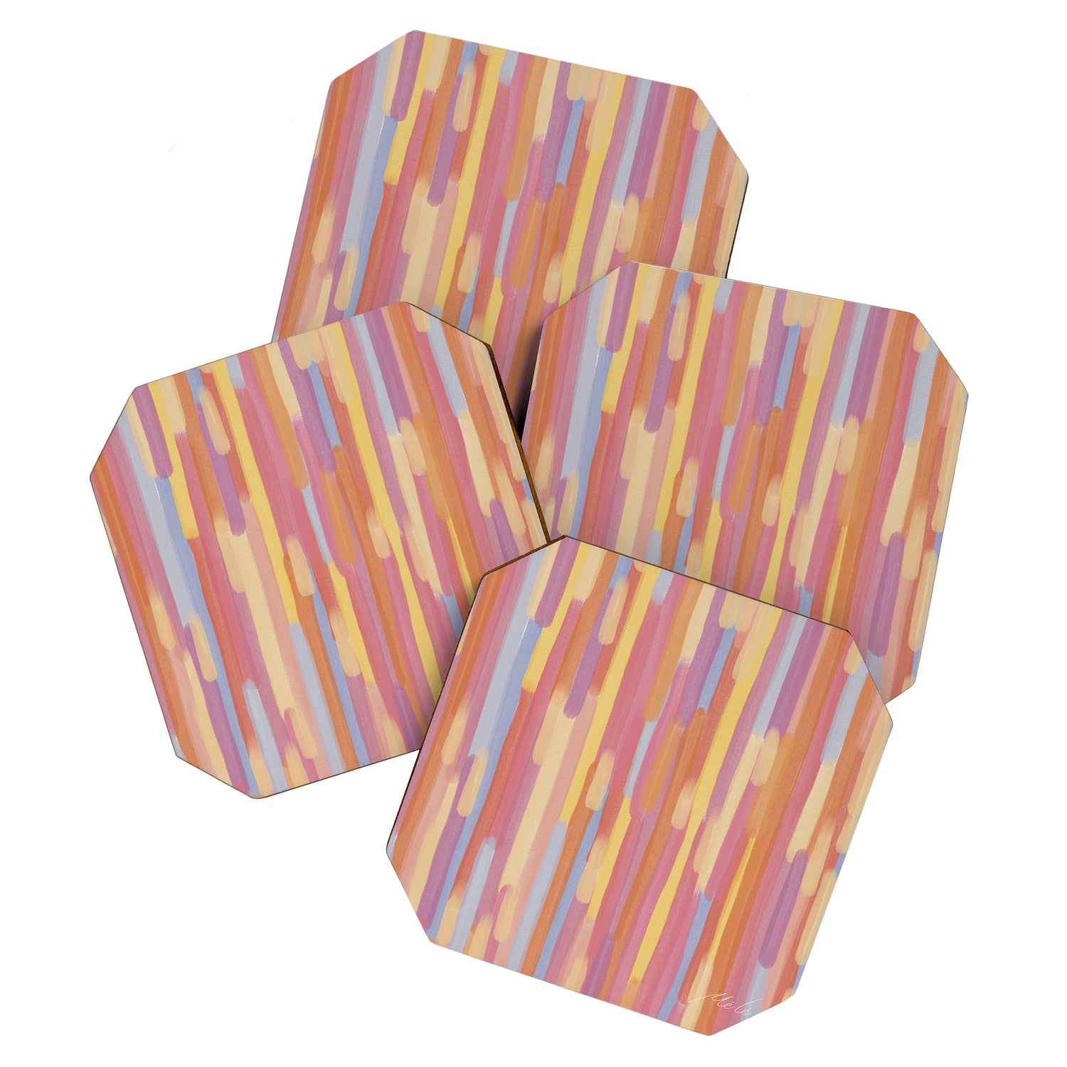 Acrylic Stripes Pattern Coaster Gallery Image 1
