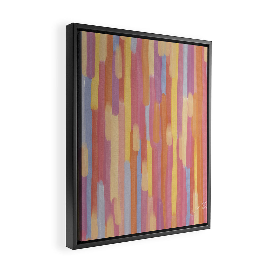 Acrylic Stripes Pattern Framed Canvas Print Gallery Image 2