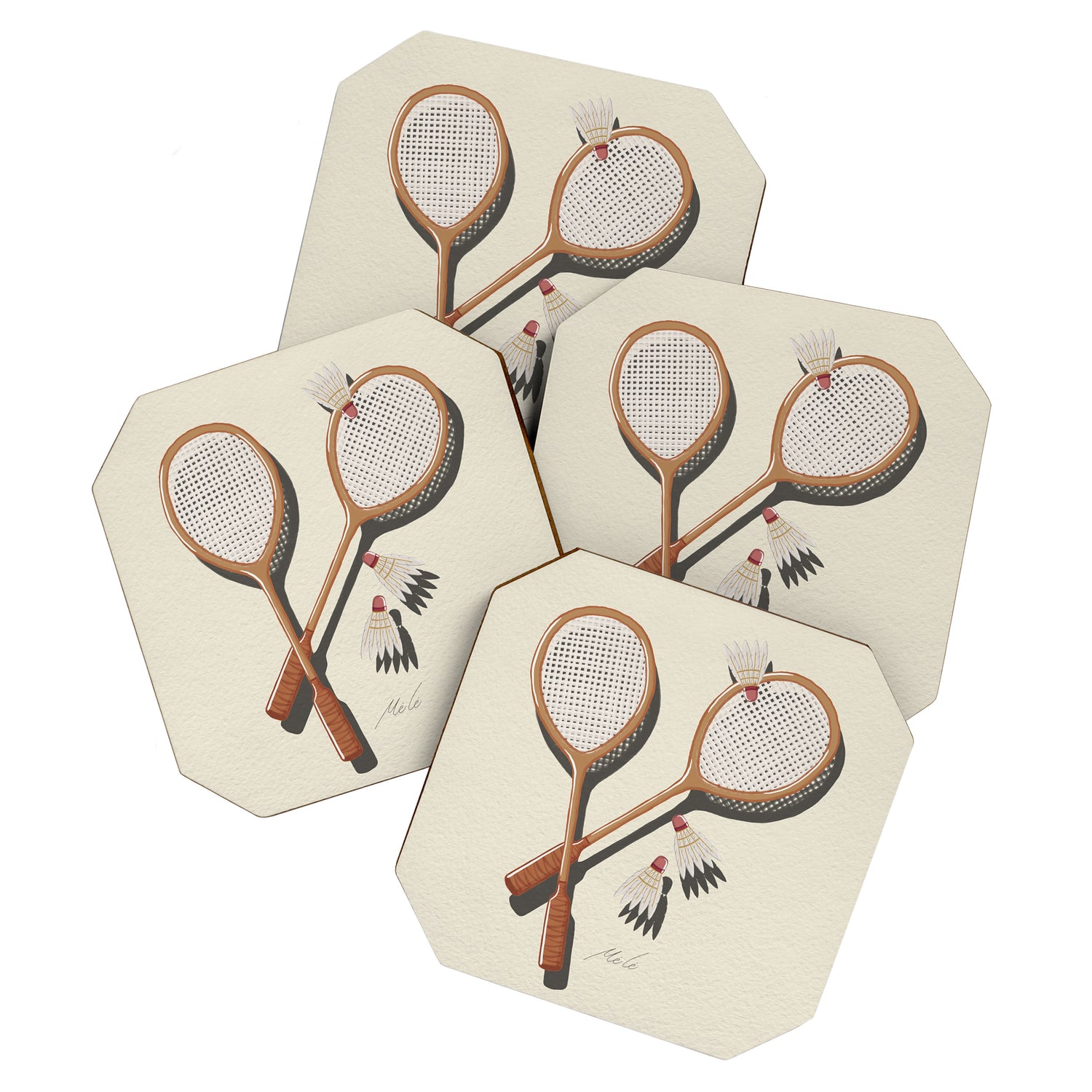 Badminton Retro Coaster Gallery Image 1
