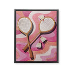Badminton Retro Swirls Framed Canvas Print Gallery Image 8