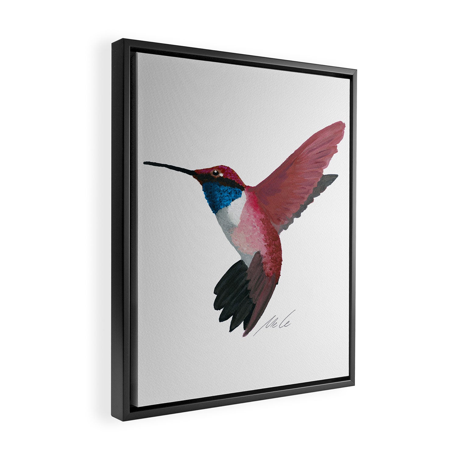 Red Hummingbird  Framed Canvas Print Gallery Image 2