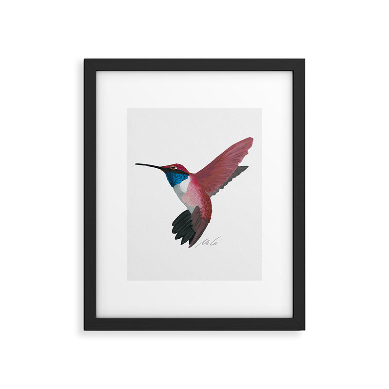 Red Hummingbird  Framed Art Print