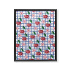 Watercolor Cherry Blossom Picnic Pattern Framed Canvas Print Gallery Image 8