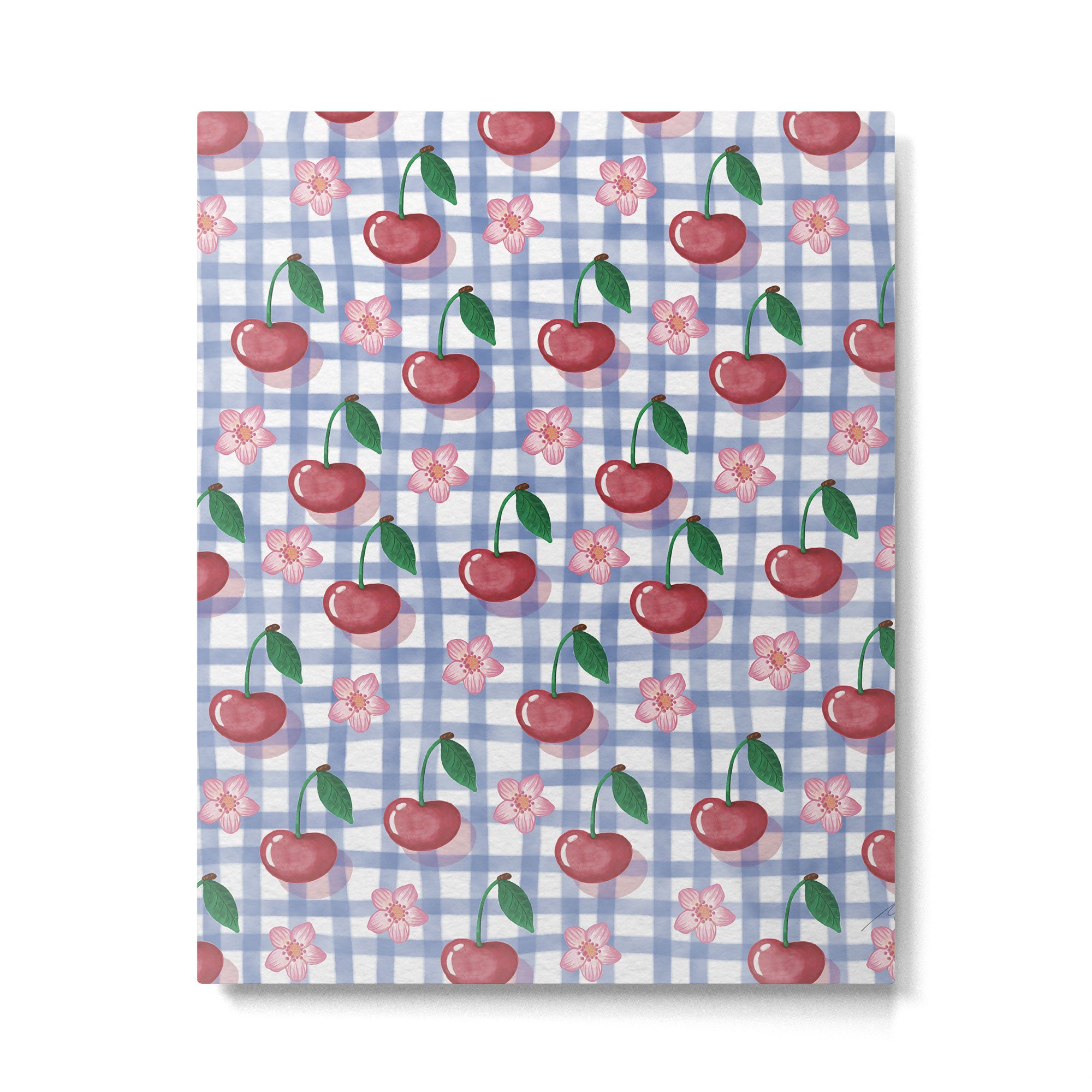Watercolor Cherry Blossom Picnic Pattern Metal Print Gallery Image 6