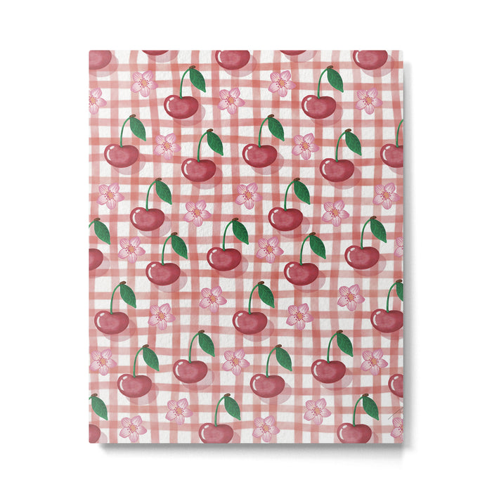 Watercolor Cherry Blossom Picnic Pattern Metal Print Gallery Image 1