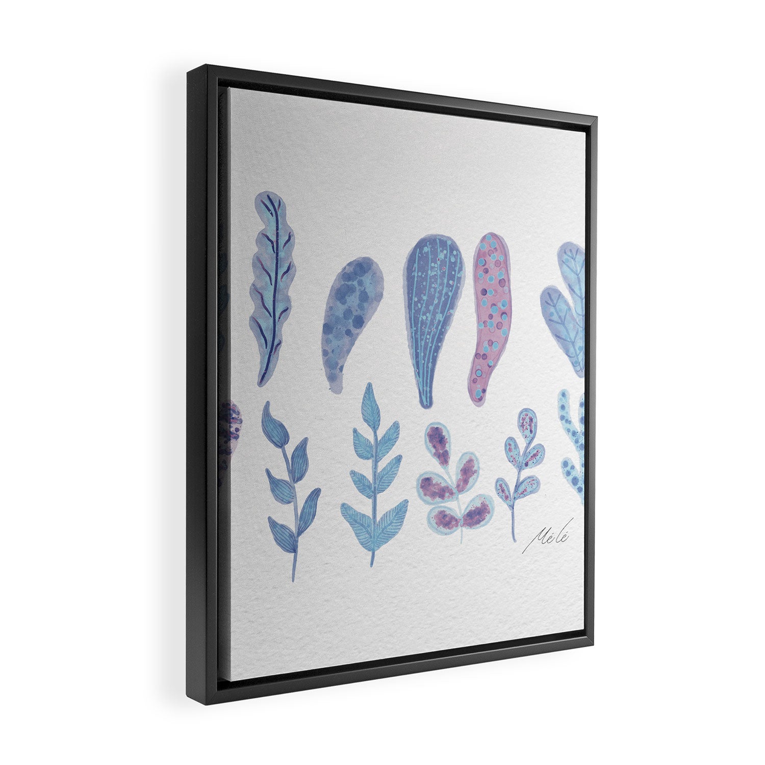 Watercolor Corals and Seaweed Framed Canvas Print Gallery Image 2