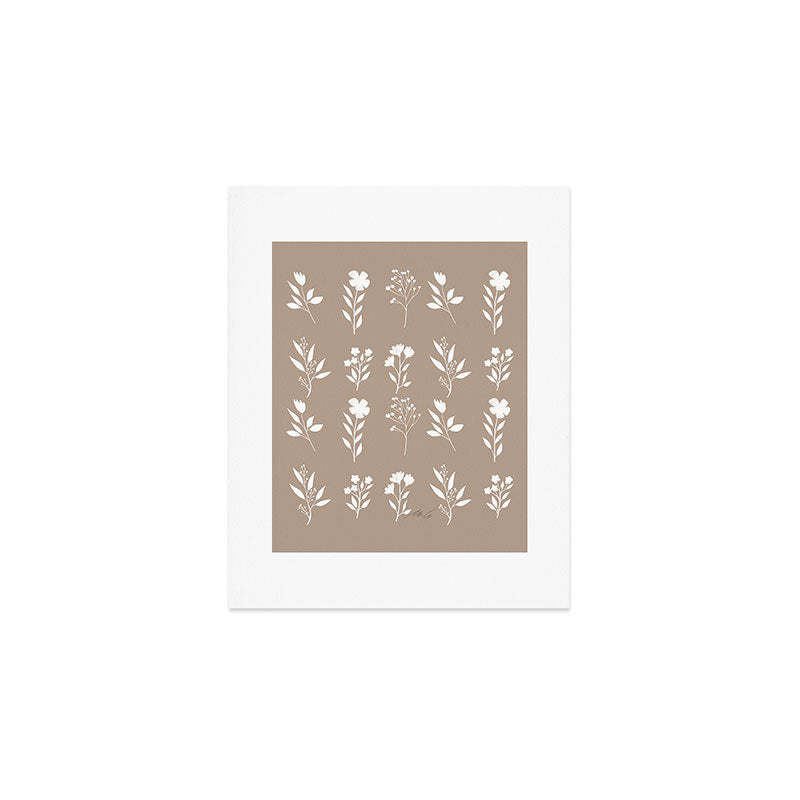 White Flower Pattern_02 Art Print Gallery Image 1