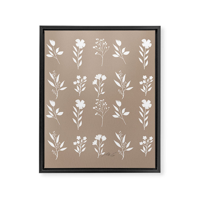 White Flower Pattern_02 Framed Canvas Print Gallery Image 1