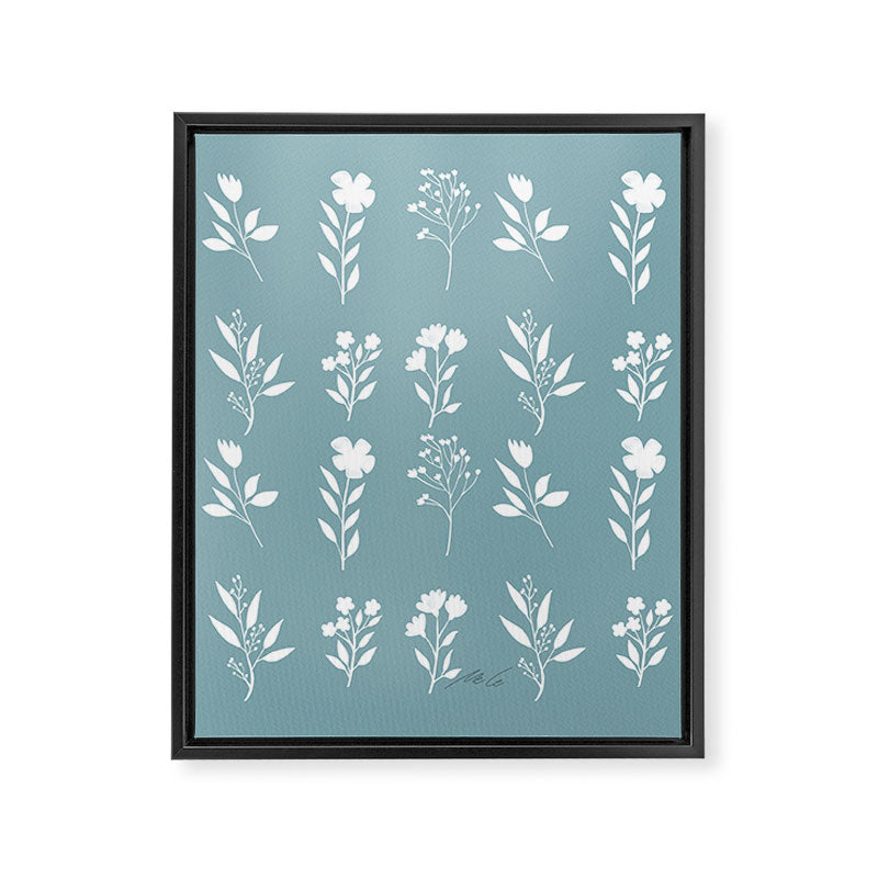 White Flower Pattern_05 Framed Canvas Print Gallery Image 6