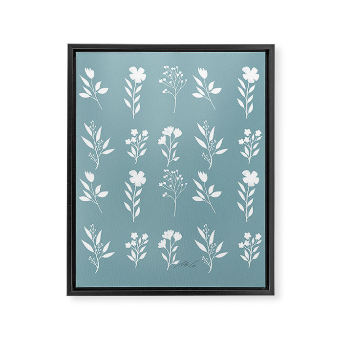 White Flower Pattern_05 Framed Canvas Print Gallery Image 1