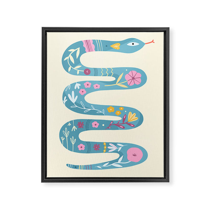Floral Snake Framed Canvas Print Gallery Image 1