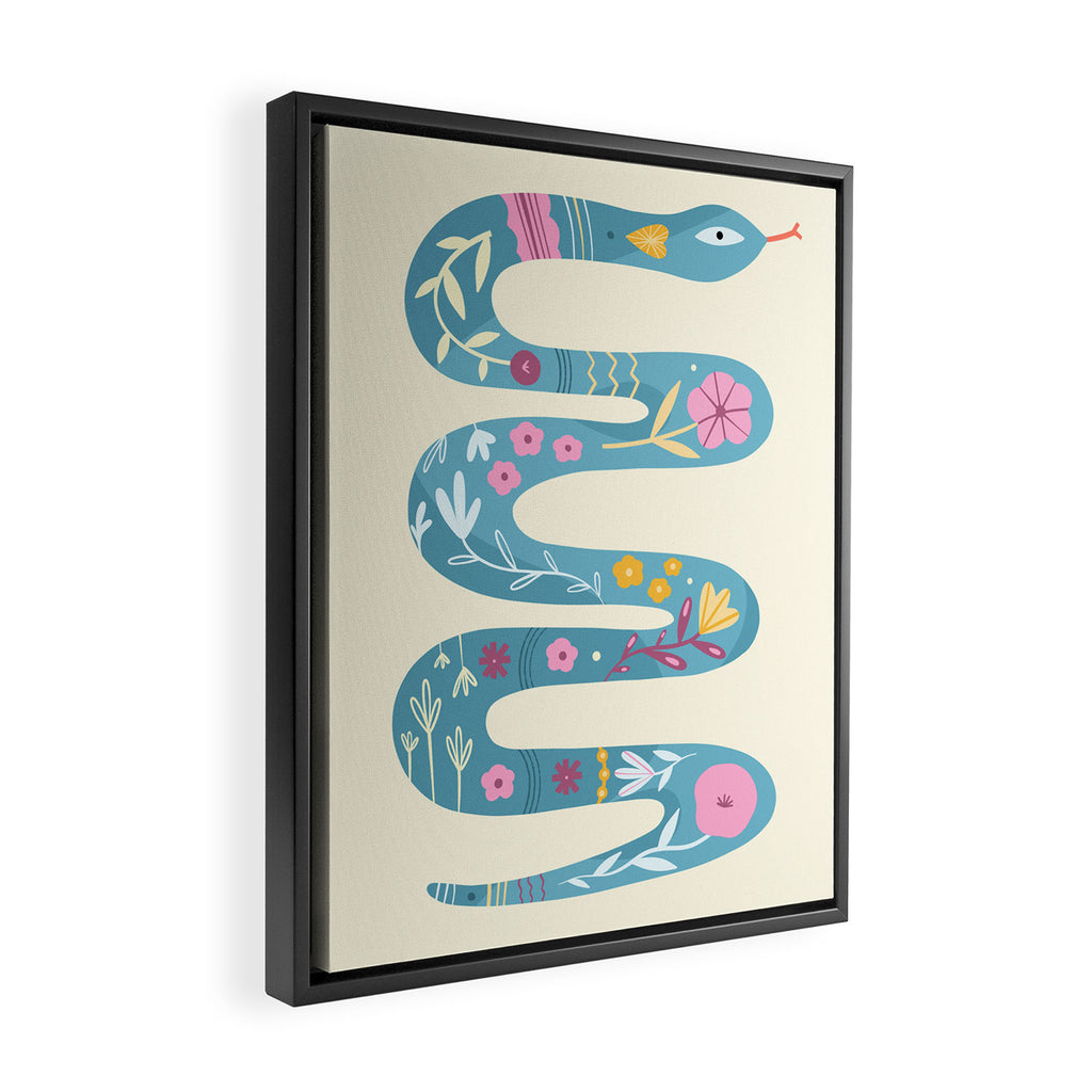 Floral Snake Framed Canvas Print Gallery Image 2