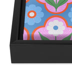 Retro Flowers Framed Canvas Print Gallery Image 3