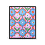Retro Flowers Framed Canvas Print Gallery Image 6