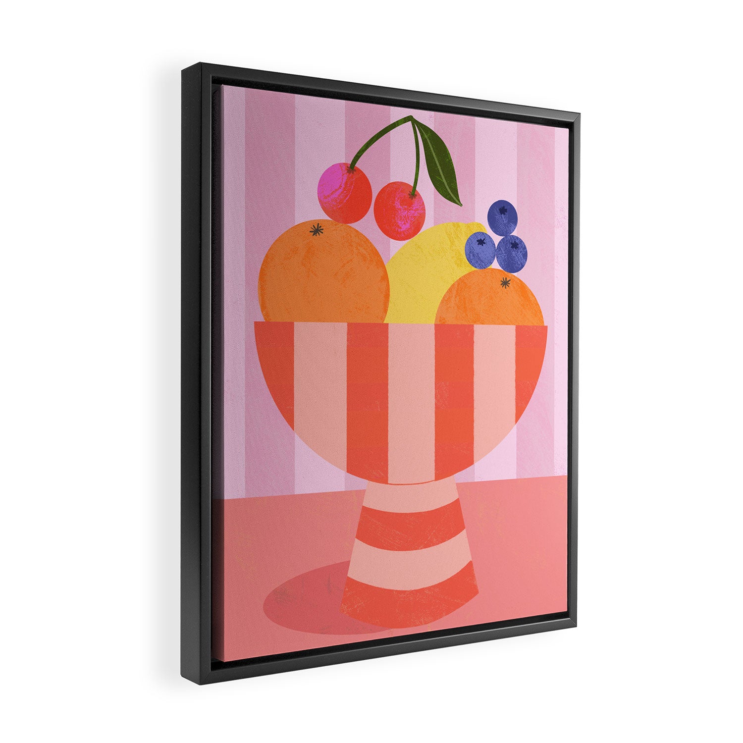 Striped Fruit Bowl Framed Canvas Print Gallery Image 2