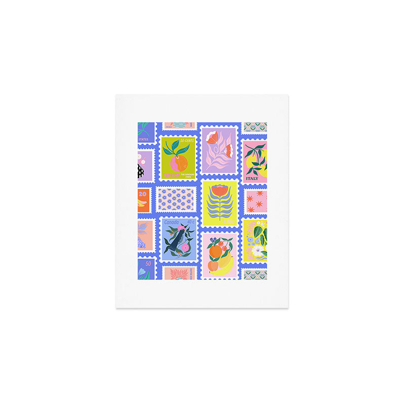 Vintage Stamps Art Print Gallery Image 1