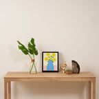 Yellow Flowers in Blue Vase Framed Canvas Print Gallery Image 4