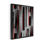 Off the Grid - Abstract - Gray, Black, Red Framed Canvas Print Gallery Image 2