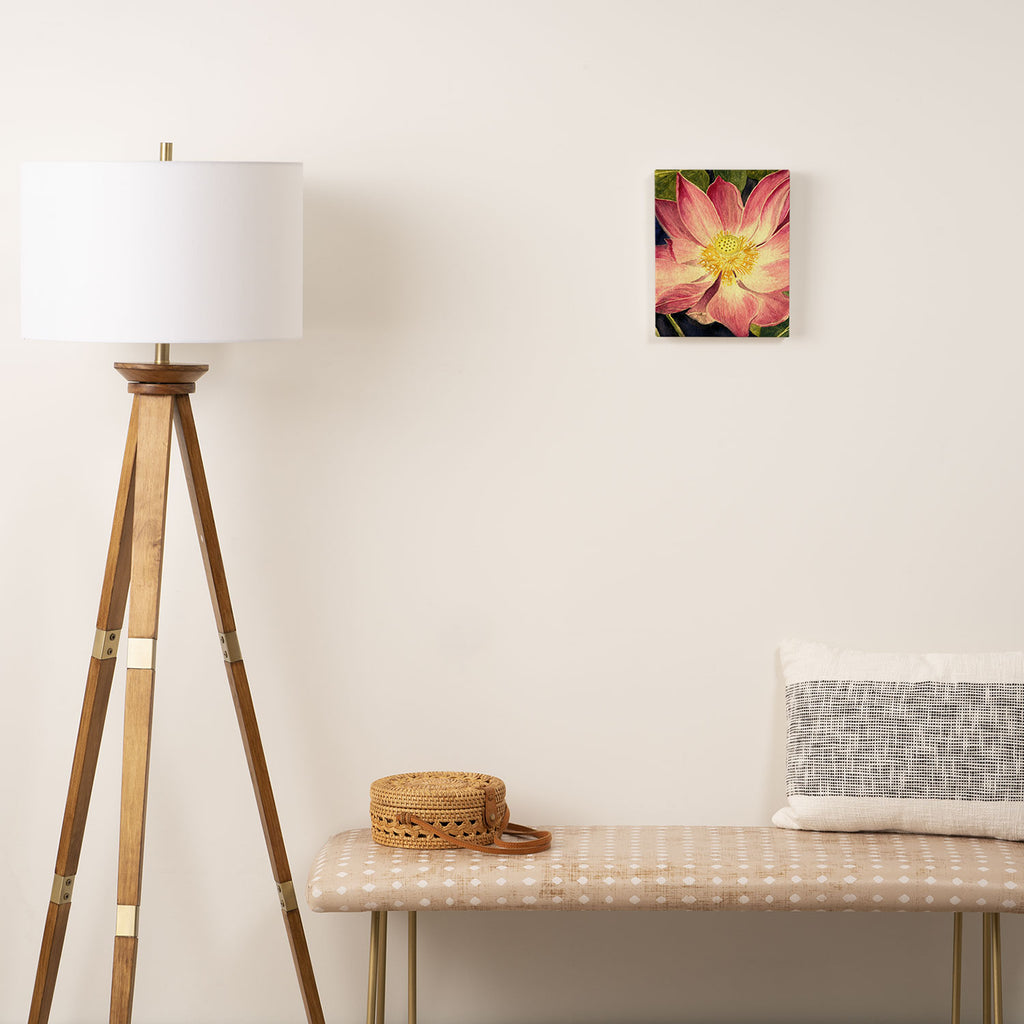 Big Lotus Watercolor Canvas Print Gallery Image 2