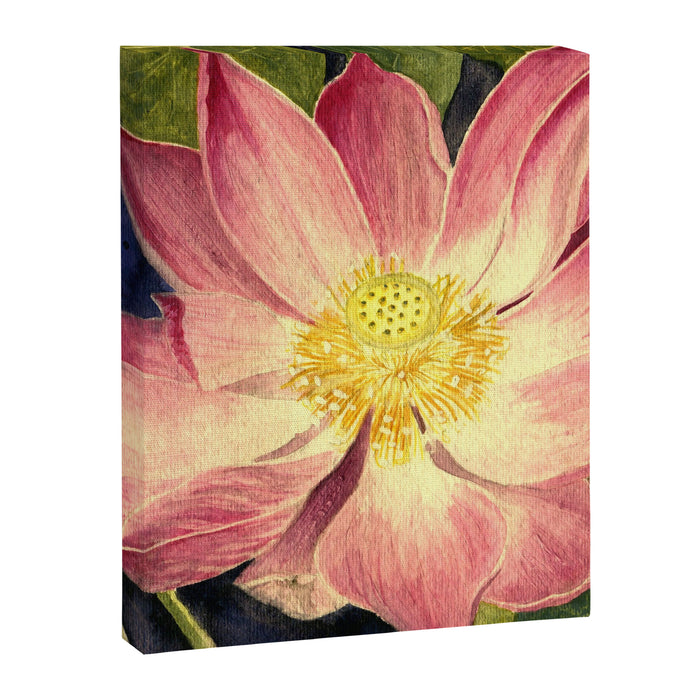 Big Lotus Watercolor Canvas Print Gallery Image 1