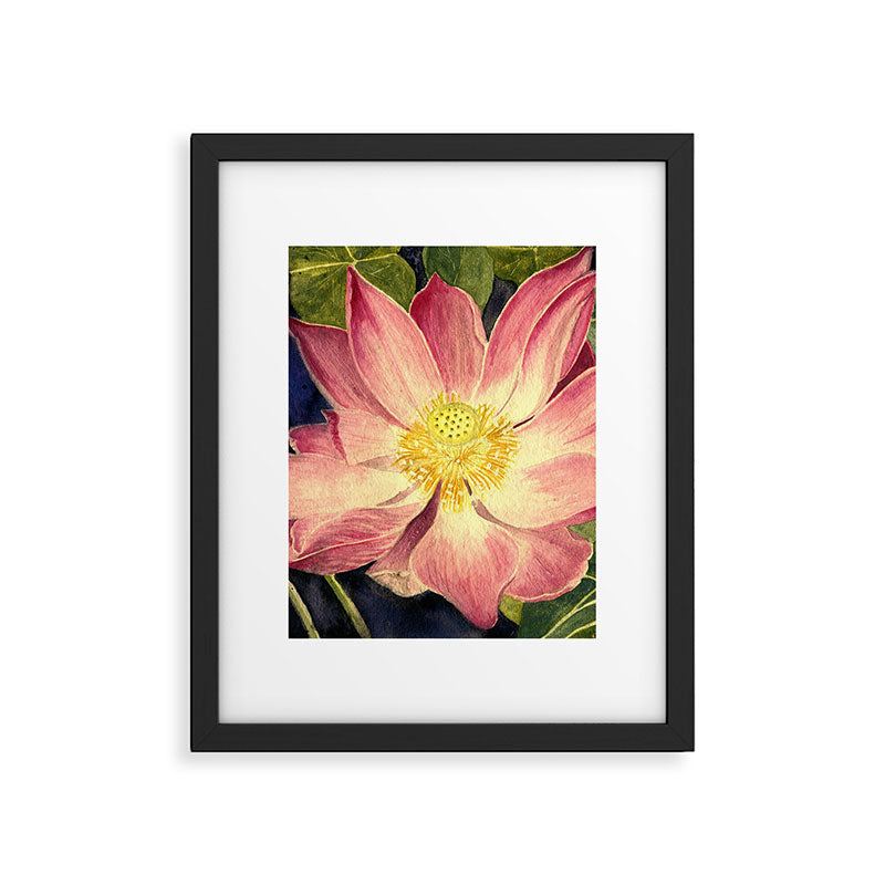 Big Lotus Watercolor Framed Art Print Gallery Image 6