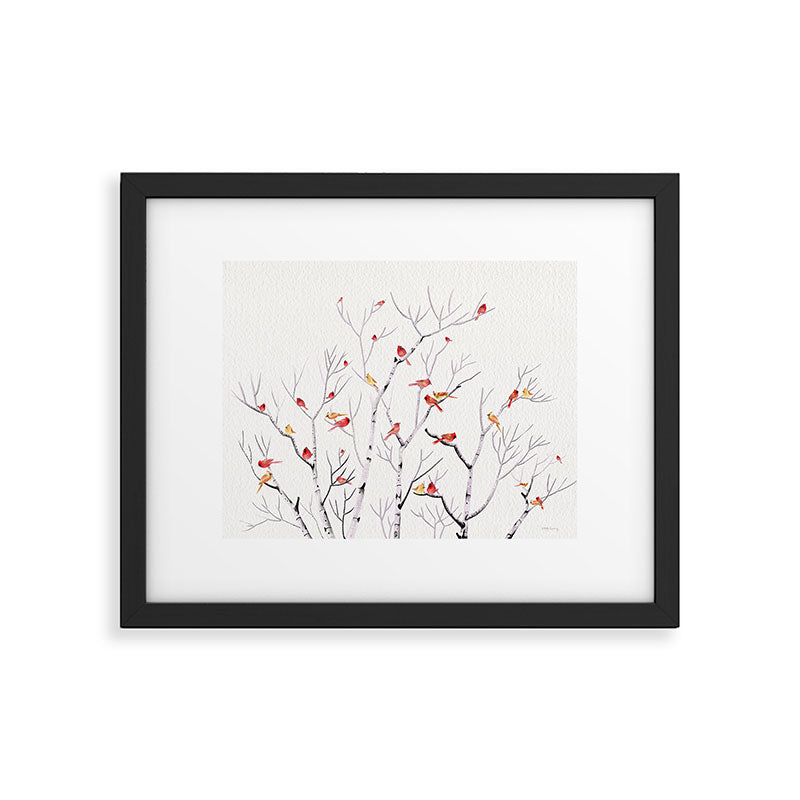 Birch Trees and Cardinal 2  Framed Art Print Gallery Image 5